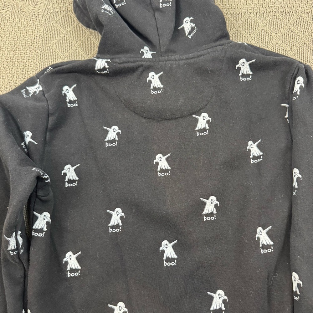 Denim & Flower Black Hoodie with Ghosts and “Boo” ~ 9/10 - Picture 11 of 11